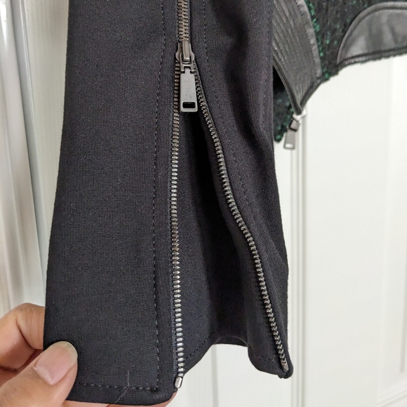 Elie Tahari Francis leather and tweed jacket - Picture 8 of 12